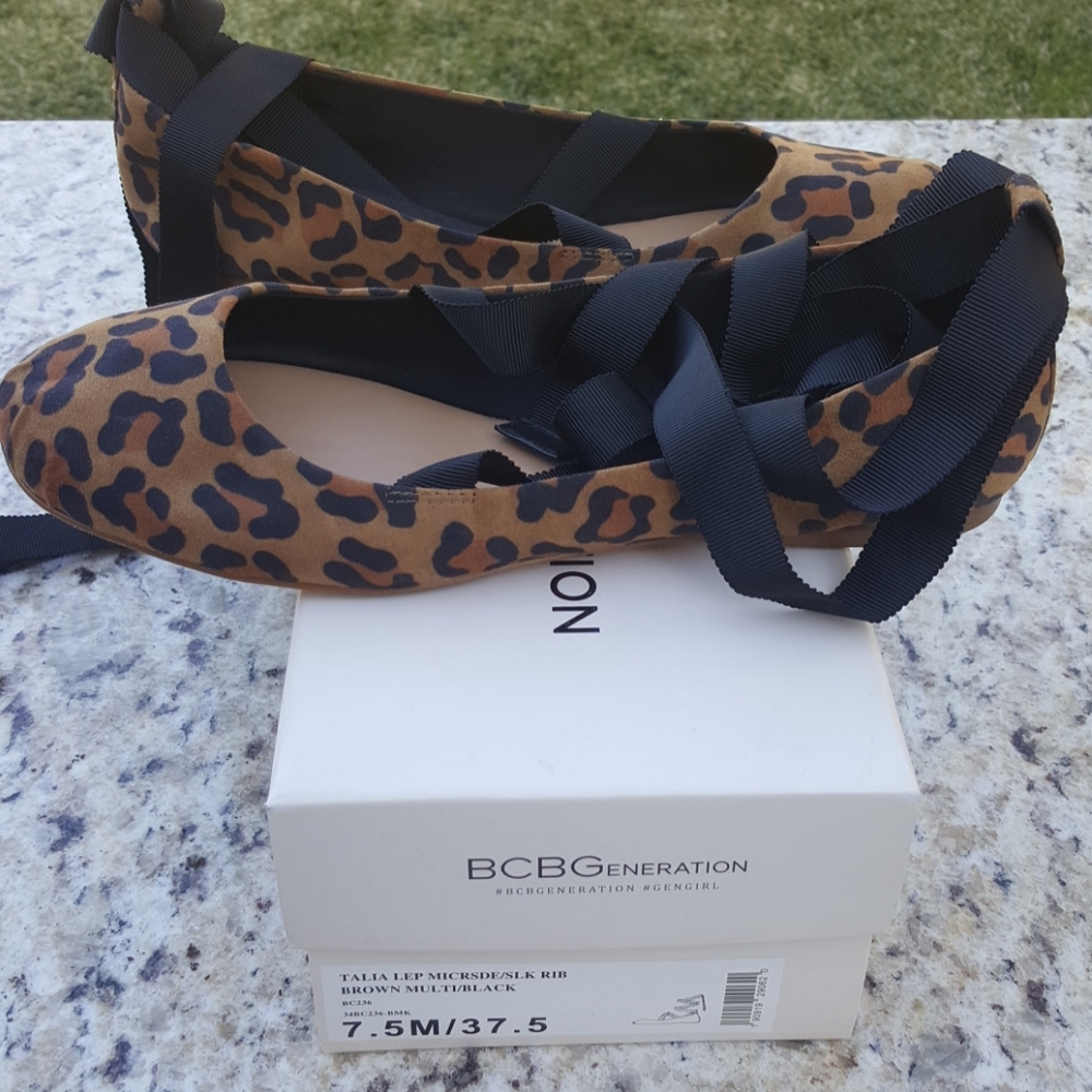 Bcbg ballerina leopard flats